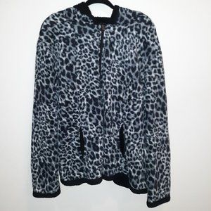 Animal Print Jacket with Pockets Size 3X